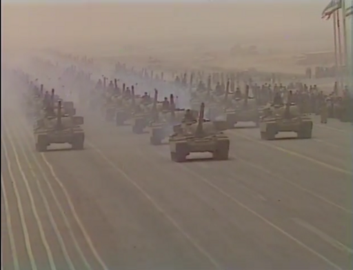 Image of Kuwaiti Chieftain tanks in a parade